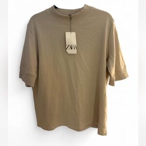 Zara Men's Beige Short Sleeve Tee